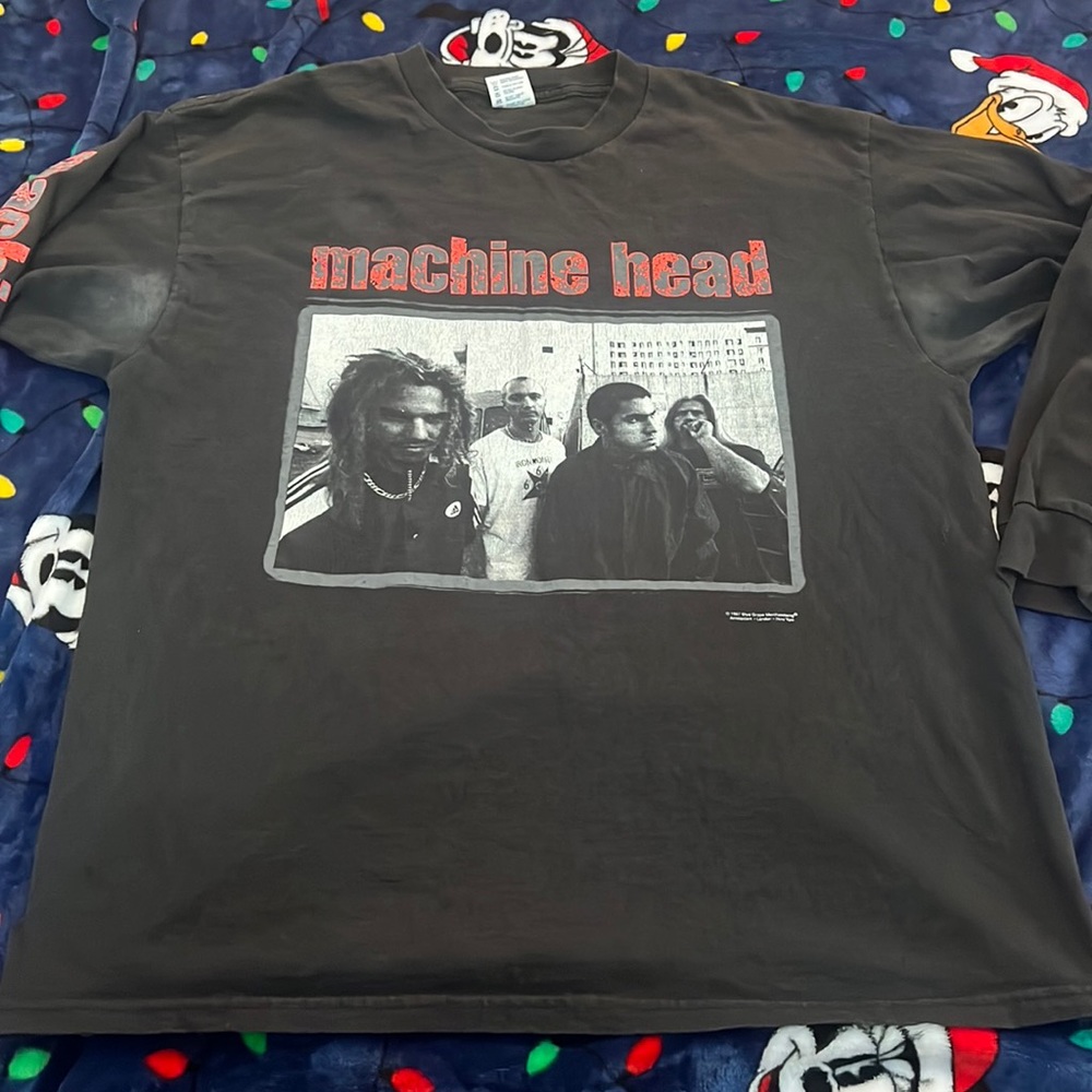 Vintage 1997 Machine Head Band Shirt XL Tour Concert Tee Black Long Sleeve Rare